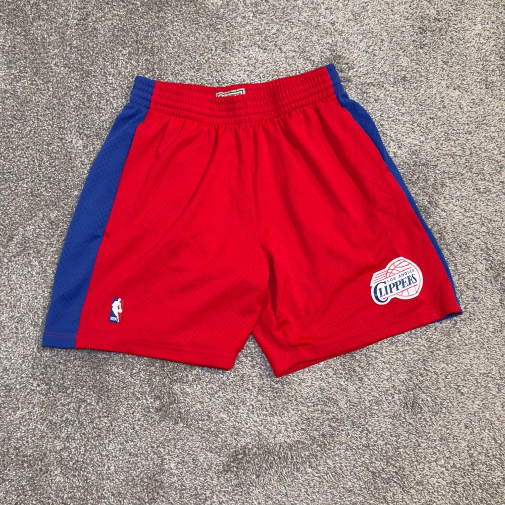 Mitchell & Ness LA Clippers Hardwood Classics Swingman Shorts Red Blue Mens L